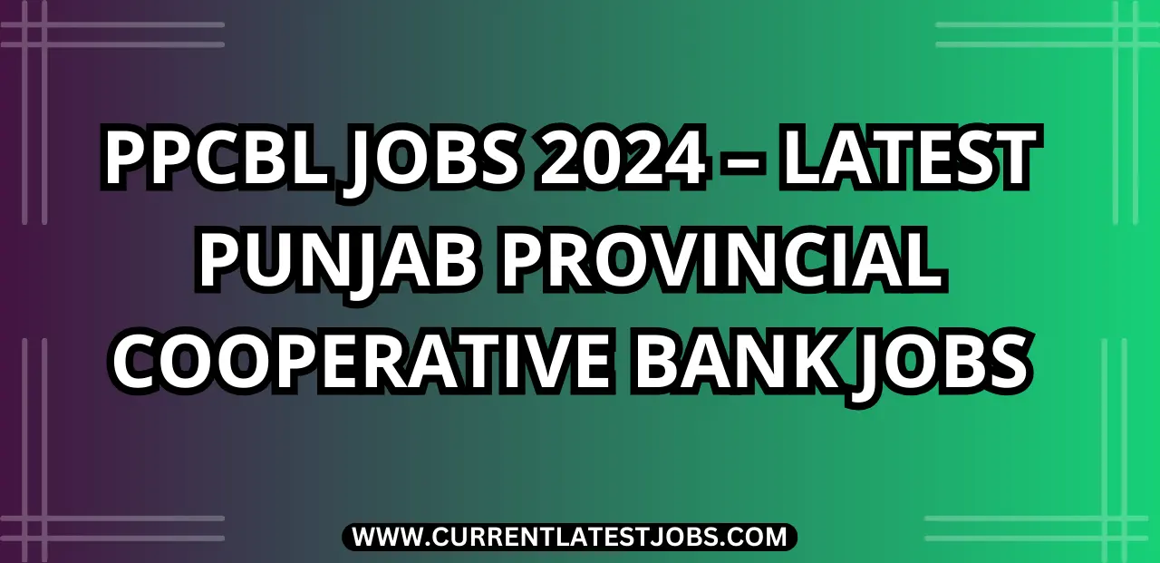 PPCBL Jobs 2024 – Latest Punjab Provincial Cooperative Bank Jobs